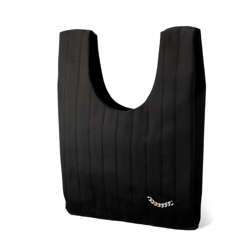 Shopper bag　ショッパーバック　グログランリボン　ミディアムサイズ　BLACK