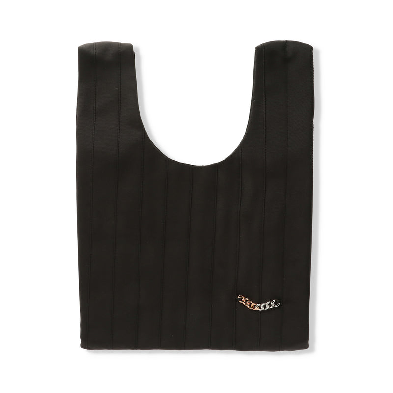 Shopper bag　ショッパーバック　グログランリボン　ミディアムサイズ　BLACK