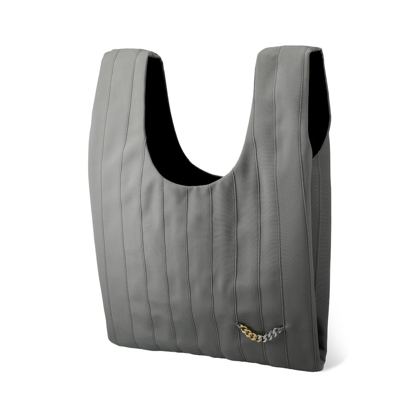 Shopper bag　ショッパーバック　グログランリボン　ミディアムサイズ　GRAY