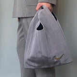 Shopper bag　ショッパーバック　グログランリボン　ミディアムサイズ　GRAY　着用