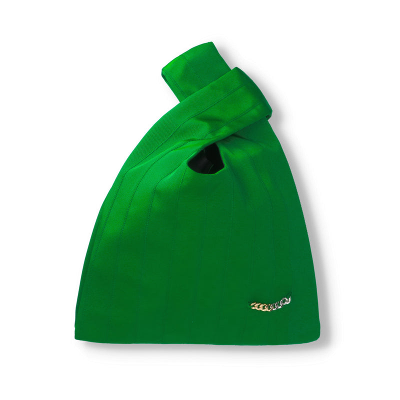 Shopper bag　ショッパーバック　グログランリボン　ミディアムサイズ　GREEN