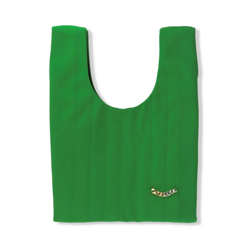 Shopper bag　ショッパーバック　グログランリボン　ミディアムサイズ　GREEN