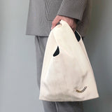 Shopper bag　ショッパーバック　グログランリボン　ミディアムサイズ　IVORY　着用