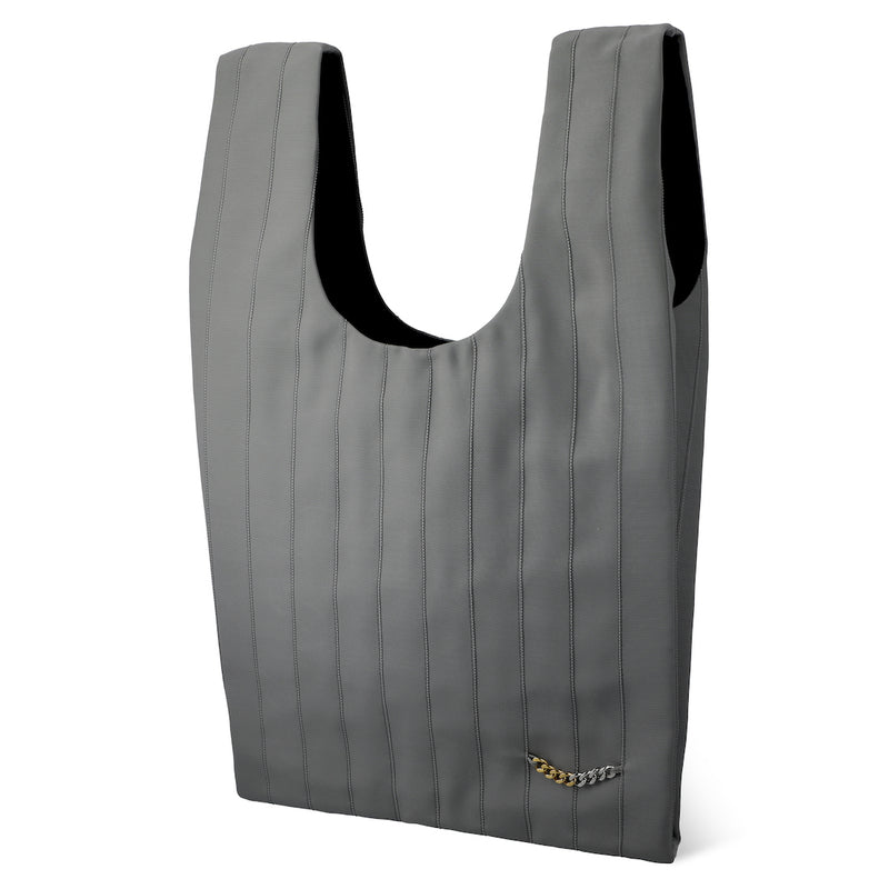 Shopper　bag　グログランリボン　ショッパーバック　ラージサイズ　Gray