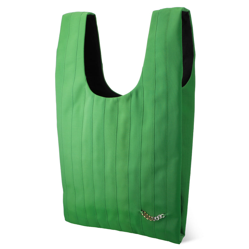 Shopper　bag　グログランリボン　ショッパーバック　ラージサイズ　Green